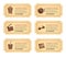 Set cinema movie tickets. Old vintage tickets labels with popcorn food and drink and other icons