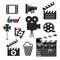 Set of cinema web and mobile icons. Vector.