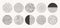 Set of circle hand drawn patterns. Vector textures made with ink, pencil, brush. Geometric doodle shapes of spots, dots