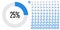 Set of circle percentage diagrams from 0 to 100