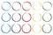 Set of circles frame with metallic texture on a white background. 3 line styles in colors are Olympic symbol .