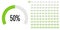 Set of circular sector percentage diagrams from 0 to 100