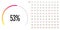 Set of circular sector percentage diagrams from 0 to 100