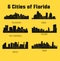 Set of cities in Florida ( Naples, MIami, Fort Lauderdale, Tampa, Orlando, Tallahassee )