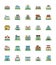 Set of City Buildings Vector Icons