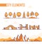 Set of city elements - modern vector isolated objects