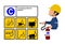 Set of Class C fire icon and the industrial worker hold the Extinguisher tank. Class C fire is fire uses electrical components and