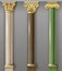 Set of classic gold and marble columns