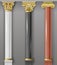 Set of classic gold and marble columns