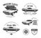 Set of classic muscle car emblems