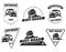 Set of classic off-road suv car emblems, badges and icons. Rock