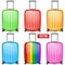 Set of Classic plastic luggage suitcase for air or