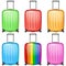 Set of Classic plastic luggage suitcase for air or road travel