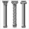 Set of classic silver columns