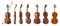 Set of classic violins on background. Banner design