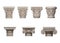 Set of classical architectural capitals of columns