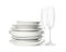 Set of clean dishware isolated