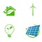 Set clean green ecology technology icon