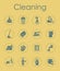 Set of cleaning simple icons