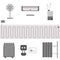 Set of climate technology. Devices for comfortable stay and living in an apartment if street is hot or cold. Vector illustration