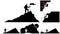 Set of Climber background vector template. Outdoor banner template