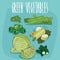 Set of clipart green organic products