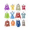 Set of clothes on hangers with funny animal design