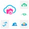 Set of Cloud Camera logo design vector template, Camera Photography logo concepts