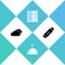 Set Cloud, Covered with tray of food, Server, Data, Web Hosting and USB flash drive icon. Vector