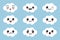 Set of cloud with different mood. Kawaii with different faces expressions