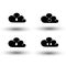 Set of cloud icon computing concept design, upload, download, cl