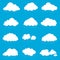 Set cloud with rain, smoke element decor isolated for game art w