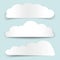 Set of cloud-shaped paper banners