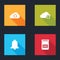 Set Cloud sync refresh, , Ringing bell and SSD card icon. Vector