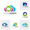 Set of Cloud Wallets logo vector template, Creative Wallets logo design concepts