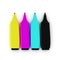 Set of CMYK highlighters