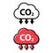 Set of CO2 reduce cloud icon, clean global emission, environment eco design symbol vector illustration