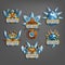 Set of coats of arms icon for game interface.