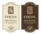 Set of cocoa labels