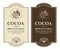 Set of cocoa labels