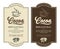 Set of cocoa labels