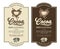 Set of cocoa labels