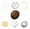 Set of coffee beans and stain, vector illustration logo