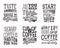 Set of coffee lettering. Vector illustration with hand drawn quote.