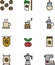 Set of coffee related icons