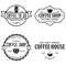 Set of Coffee shop logotype templates. Coffee related emblems labels badges signs. Coffee to go