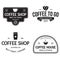 Set of Coffee shop logotype templates. Coffee related emblems labels badges signs. Coffee to go