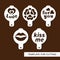 Set of coffee stencils with text: Love, For you, Kiss me. For drawing picture on cappuccino, macchiato and latte .