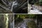 Set collage wildlife recreation gorge forest mountain river waterfall active walk sunny day