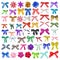 Set of collection bows multi-colored